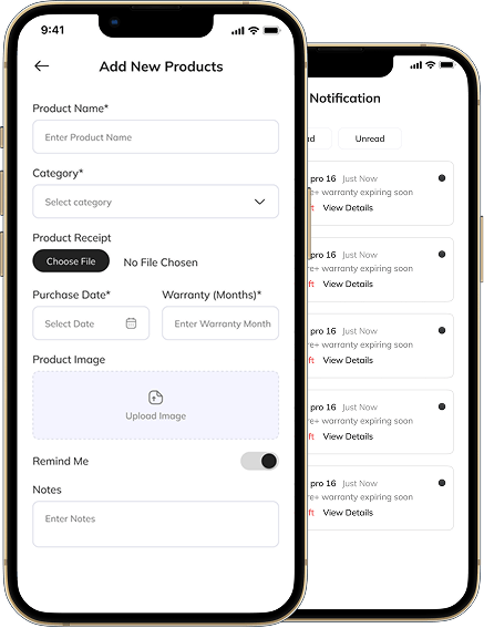 Warranty Reminder App Preview